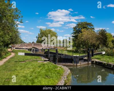 Guyers Lock, Kennet and Avon Canal, Newbury, Berkshire, England, UK, GB. Stock Photo