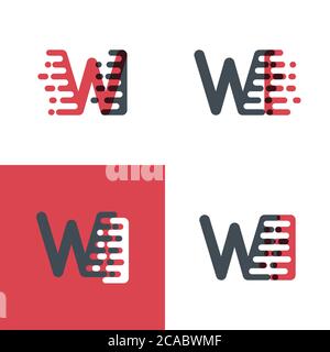 WI letters logo with accent speed pink and dark gray Stock Vector