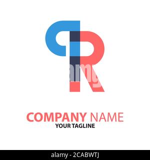 RP PR initial logo concept can be used for companies and businesses Stock Vector