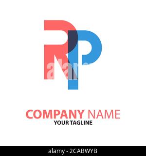 RP PR initial logo concept can be used for companies and businesses Stock Vector