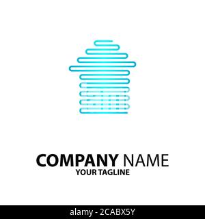 Blue Gradient Home Line logo Company can be used for companies and businesses Stock Vector