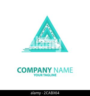 Green Tosca Triangle Logo line art concept Stock Vector