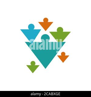 colorful diversity unity togheter people community logo design vector ...