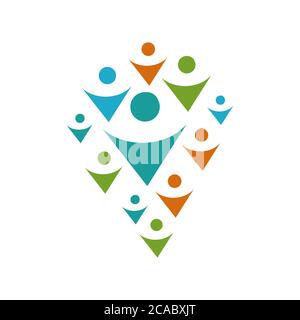 colorful diversity unity togheter people community logo design vector ...