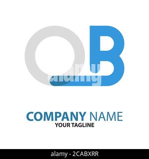 OB BO initial logo concept can be used for companies and businesses Stock Vector