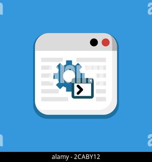 Fixing, Gear, Reset window in blue icon Stock Vector