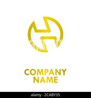 Circle Gold Logo Design can be used for companies and businesses Stock Vector