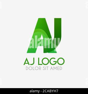 The AJ logo with striking colors and gradations, modern and simple for industrial, retail, business, corporate. this JA logo made for online and offli Stock Vector