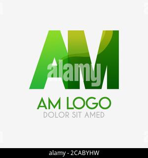 The AM logo with striking colors and gradations, modern and simple for industrial, retail, business, corporate. this MA logo made for online and offli Stock Vector