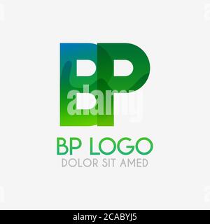 The BP logo with striking colors and gradations, modern and simple for industrial, retail, business, corporate. this PB logo made for online and offli Stock Vector