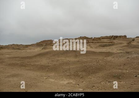 Mesmerizing view of an archaeological sanctuary of Pachacamac in the province of Lima in Peru Stock Photo