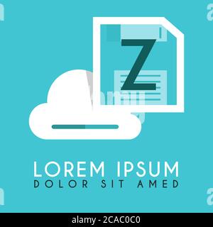 Floppy Disk Drive White Could Z Initial and illustration logo design Stock Vector