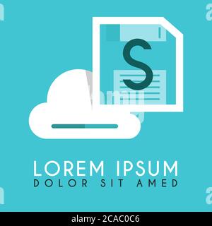 Floppy Disk Drive White Could S Initial and illustration logo design Stock Vector