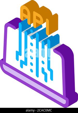 front end api isometric icon vector illustration Stock Vector