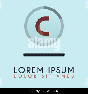 C Letter initial Progress Logo Templates can be used for companies and businesses Stock Vector