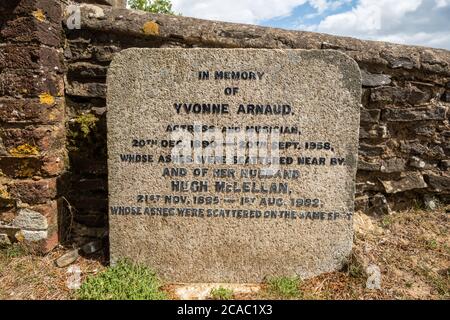 Yvonne Arnaud grave monument in St Martha on the Hill Church burial ground, Surrey, UK Stock Photo