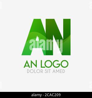 The AN logo with striking colors and gradations, modern and simple for industrial, retail, business, corporate. this NA logo made for online and offli Stock Vector
