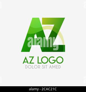 The AZ logo with striking colors and gradations, modern and simple for industrial, retail, business, corporate. this ZA logo made for online and offli Stock Vector