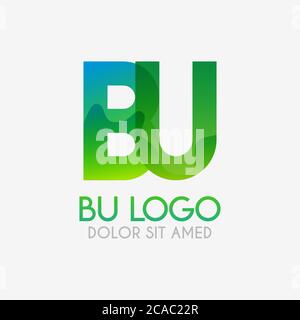 The BU logo with striking colors and gradations, modern and simple for industrial, retail, business, corporate. this UB logo made for online and offli Stock Vector