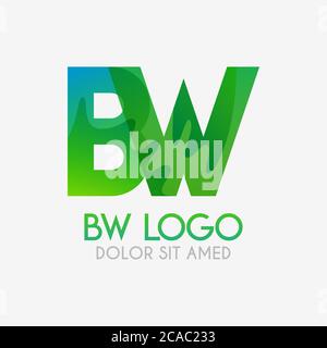 The BW logo with striking colors and gradations, modern and simple for industrial, retail, business, corporate. this WB logo made for online and offli Stock Vector
