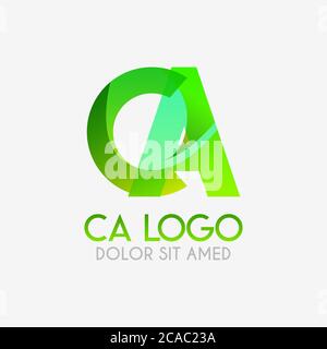 The CA logo with striking colors and gradations, modern and simple for industrial, retail, business, corporate. this AC logo made for online and offli Stock Vector