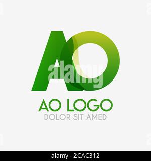The AO logo with striking colors and gradations, modern and simple for industrial, retail, business, corporate. this OA logo made for online and offli Stock Vector