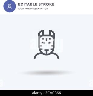 Kitsune icon vector, filled flat sign, solid pictogram isolated on white, logo illustration. Kitsune icon for presentation. Stock Vector
