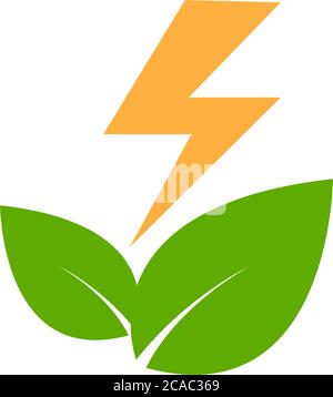 Energy leaf icon logo design template vector isolated Stock Vector