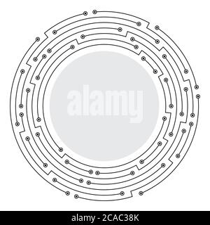 Abstract technology round frame Stock Vector