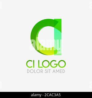 The CI logo with striking colors and gradations, modern and simple for industrial, retail, business, corporate. this IC logo made for online and offli Stock Vector
