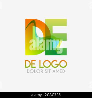 The DE logo with striking colors and gradations, modern and simple for industrial, retail, business, corporate. this ED logo made for online and offli Stock Vector