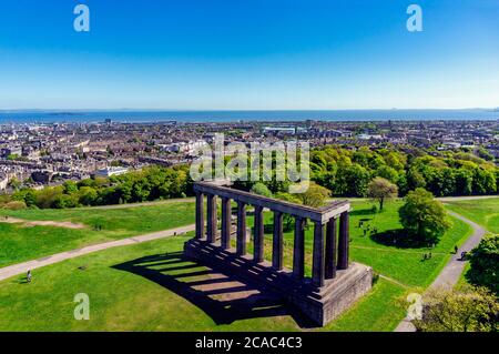 The National Monument on Calton Hill Edinburgh Scotland viewed from the Nelson Monument Stock Photo