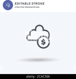 Cloud Banking icon vector, filled flat sign, solid pictogram isolated on white, logo illustration. Cloud Banking icon for presentation. Stock Vector