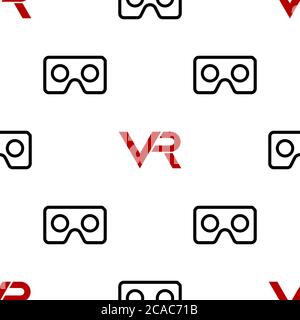 Seamless Vector Pattern With VR Logos Stock Vector
