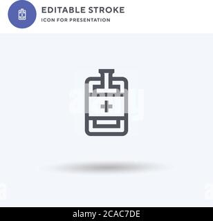 Blood Bag icon vector, filled flat sign, solid pictogram isolated on white, logo illustration. Blood Bag icon for presentation. Stock Vector