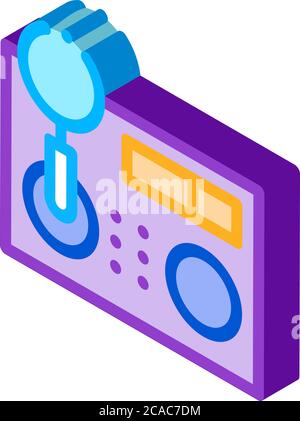 research broken radio isometric icon vector illustration Stock Vector