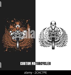 biker custom motorcycles vector illustration for your company or brand Stock Vector