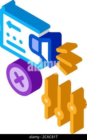 radio sound settings isometric icon vector illustration Stock Vector