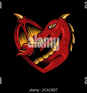 dragon love amazing design for your company or brand Stock Vector