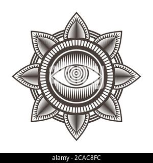 one eye mandala design vector illustration amazing design for your company or brand Stock Vector