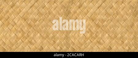Woven light bamboo mat texture background banner Stock Photo