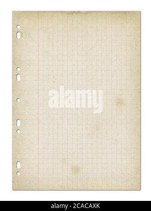 Old worn lined paper sheet texture background. Stock Photo