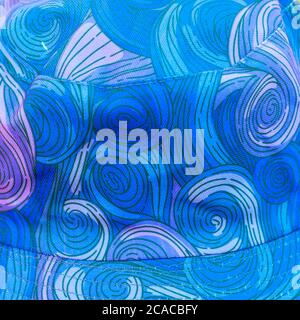 Psychedelic twirling design in blue, red and purple Stock Photo