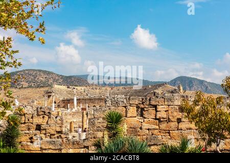 The Roman Theatre in Hierapolis - Pamukkale, Turkey. Stock Photo