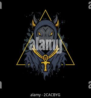 Anubis Dog vector illustration for your company or brand Stock Vector
