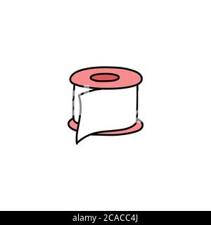adhesive plaster doodle icon, vector illustration Stock Vector