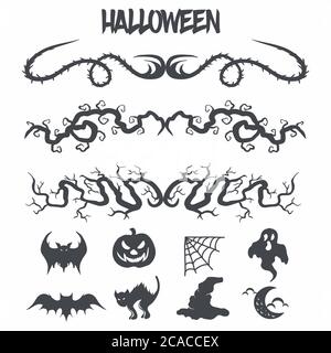 Halloween set decoration for your company or brand Stock Vector