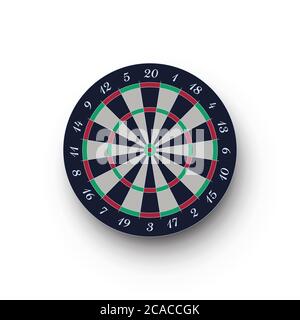 Classic realistic darts board isolated on white background Stock Vector