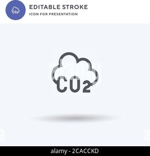 Co Cloud icon vector, filled flat sign, solid pictogram isolated on white, logo illustration. Co Cloud icon for presentation. Stock Vector