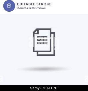 Copy icon vector, filled flat sign, solid pictogram isolated on white, logo illustration. Copy icon for presentation. Stock Vector